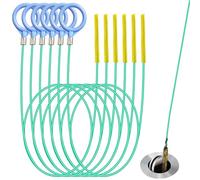 ZBXSNK 6 Pcs Drain Snake Unblocker, 35 Inch Long Flexible Sink Drain Unblocker Tool, Drain Brush for Kitchen Sink, Bathroom, Tub, Shower, Sewer - Anti Break Metal Nylon Clog Remover