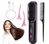 ZBXSNK Go Brush Pro 2026 UK, Cordless Ceramic Heated Hair Straightening Comb, 3 Heat Settings & LED Screen & USB Rechargeable, Hair Straightener Brush for Short Hair Styler, Travel Portable