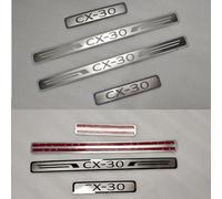 ZBYFBSJ 4 Pieces Stainless welcome pedal door sill for Mazda CX-30, Stainless Steel Auto Threshold Kick Plates, Car Door Sill Protector