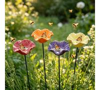 Zbyrithx 4/8/12PCS Ceramics Flowers for Bee Bath Watering Station Garden Pollinator Hydration Solution Outdoor Floral Yard Hydration Bowl lawn grass flowerbed,4