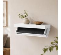 Zbyrithx Wall Mounted Hidden Storage Shelf with Secret Compartment Minimalist Floating Shelf Concealed Storage Box for Living Room Office and Bedroom White