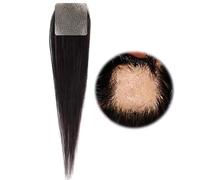ZBYXPP Human Hair Front Hairline Hair Patch, 1.8*1.8cm, Light-Medium Density, Free Style, Heat Resistant, Natural, Straight, Wig, Hair Patch