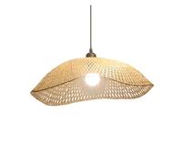 ZBZFGE 1 Pendant Lights Pastoral Rustic Weave Wicker Hanging Single Layer Light Fixtures, Vintage Decorative Chandelier for Dining Living Room Restaurant(22.4in)