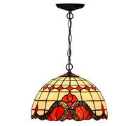 ZBZFGE 12" -Style Baroque-Style Chandeliers,Victoria-stylen Stained Glass Pendant Light Fixtures, Adjustable Metal Decor HangLamp for Bedroom Kitchen Hallway