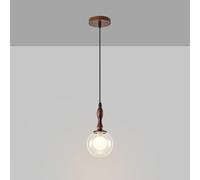 ZBZFGE 3 Cluster Globe Fixture Mid Century Milk Glass Pendant Light Kitchen Island Single Moon Hanging Lamp Vintage Farmhouse Wood Chandelier for Dining Room Bedroom Stairwell
