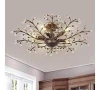 ZBZFGE 5-Light Branches Crystal Chandeliers, Vintage Ceiling Lights Flush Mount for Island Dining Room Living Bedroom Hallway Foyer Made in China