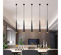 ZBZFGE 5 Pcs Restaurant Suit Chandelier Black Gold Downlight Dining Table Pendant Lights Creativity Bar Bar Chandelier Front Desk Single Head Hanging Lights Adjustable Height of The Spotlight ，Hanging