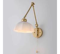 ZBZFGE Adjustable Wall Light with Flowers Glass Lampshade Wall Lamp Swivel Arm Indoor Wall Lighting 360° Rotatable with Articulated Arm Florentine Decorative Lamp for Bedroom Bedside Living Room