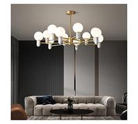 ZBZFGE All Copper Nordic Pendant Lights Living Dining Room Bedroom Light Luxury Marble Magic Bean Molecular LED Chandelier (12head white102cm)