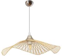ZBZFGE Basket Pendant Ultra Thin Lantern Lamp Shade 13.7" Hanging Rustic Rattan Chandeliers Woven Light Fixture,Pendant Lights