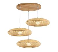 ZBZFGE Beige Chandelier Lamp Multi-Light Lantern Hand-Woven Hanging Light Lighting Fixture for Kitchen Island Dining Living Room Restaurants Bedroom, a, b