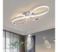 ZBZFGE Ceiling Lights Flush Mount Living Dining Room Lamp Dimmable with Remote Control Hanging Fixture Ring Deco for Lounge Kitchen Hallway Pendant,Chrome-L60cm