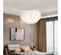 ZBZFGE Chandeliers, Nordic Feather Chandelier Pendant Lamp for Bedroom Living Dining Room Decoration Led Ceiling Hanging Light(White,Diameter 80cm)