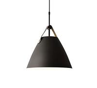 ZBZFGE Chandeliers, Nordic Minimalist Style Chandelier, Creative Metal Hanging Colored Belt Single Head Pendant Lamp, Ceiling Light, Bar Club Decoration Lighting Fixture Color Black Size : 36cm
