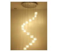 ZBZFGE Chandeliers Spiral Staircase Chandelier Crystal Shade Ceiling Balls Glass Bubble Lamp Large Pendant Light Fixtures,