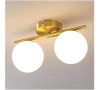 ZBZFGE Copper Corridor Ceiling Light Fixture Elegant Glass Lampshade Ideal Compatible with Entrance Hal Living Room Dimmable Mount,for Various Rooms