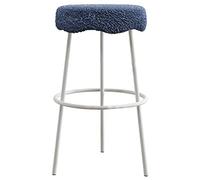 ZBZFGE Counter Height Bar Stools, Lambsca Upholstered Bartools, 26/30“ Kitchen Tall Stool with Metal Leg and Footrest, Kitchens Counter Island Breakfast (Blue-1ps,75cm/29.6in)