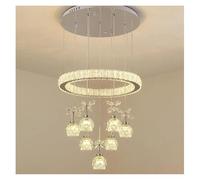 ZBZFGE Crystal Led Pendant Light Home Decor Living Dining Room Chandelier Lighting Bedroom Hanging Lamp Luminaire(RC dimmable,5 lights)