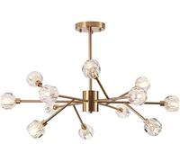 ZBZFGE Crystal Sputnik Chandelier Pendant 18 Lights Mid Century Gold Ceiling Light Fixtures,for Various Rooms