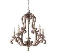 ZBZFGE E12 Farmhouse V-intage Chandelier,5 Lights Industrial Rustic Pendant Hanging Farmhouse