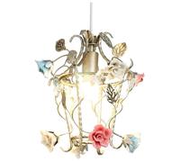 ZBZFGE Entryway Foyer French Flower Chandelier Vintage Floral Pendant Light Fixtures Metal Cage Large Farmhouse Hanging Lamp for Kitchen Island Dining Room Girls Bedroom