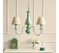 ZBZFGE French Country Farmhouse Dining Chandelier Fabric Shade Rustic Green Ceiling Pendant Light Nordic Hanging Lamp for Bedroom Kitchen Island Living Room Foyer