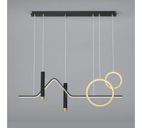 ZBZFGE Geometric Metal Pendant Light with Acrylic Shade LED Chandelier for Dining Room Ultra Thin Linear Suspension Lamp