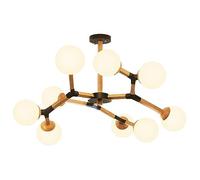 ZBZFGE Gold Adjustable Height Iron and Glass Stair Pendant Chandelier, Large Lights for Villa & High Ceilings (18 lights)