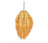 ZBZFGE Hand Woven Beach Light Creative Industrial Beige Hanging Bohemia Rattan Pendant Lamp with Tassels Coastal Chandelier for Kitchen Island Dining Living Room