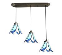 ZBZFGE Hanging Pendant Light Chandeliers Ceiling Lights Style Lamps Mediterranean Stained Glass Chandelier Kitchen Hanging Pendant Lights for Dining Room Bar Cafe Table (B)