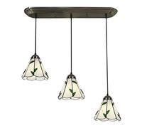ZBZFGE Hanging Pendant Light Chandeliers Ceiling Lights Style Lights Kitchen Island Pendant Lamps with Stained Glass Shade, Mediterranean Dining Room Chandeliers for Hanging Bar Cafe Table (A)