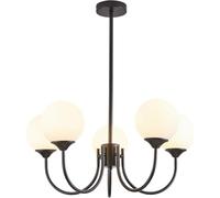 ZBZFGE HUA QIANG Globe Glass Sputnik, Brushed Brass Pendant Lamp, Black Mid Century Ceiling Light Fixture for Living Room Bathroom Bedroom Hallway