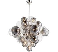 ZBZFGE Industrial Globe Chandelier - Luxury Bubble Pendant Chrome Glass Hanging Lamp Lighting Fixture,Pendant Ceiling Light