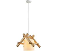 ZBZFGE Japanese Retro Wooden Light Nordic Creativity Kitchen Island Hanging Lamp Country Minimalist Glass Bar Counter Chandelier for Living Room Bedroom Dining Table