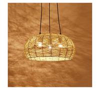 ZBZFGE lamp Holders Pendant Lights Island Rattan Woven Light Shade Retro Interior Flush Mount Chandelier for Dining Living Bedroom Kitchen Restaurant-Dark Brown(Beige,45 * 20cm)