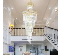 ZBZFGE Lamp Stair Spiral Crystal Chandelier Clear LED Ceiling Lights Flush Mount Chandeliers for Living Room,Hotal,Hallway,Entryway,
