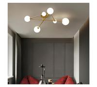ZBZFGE Led Ceiling Chandelier Milky White Glass Gold Compatible with Living Room Bedroom Loft Home Decor Lighting Lusters Fixture,Perfect Match, 9 Heads