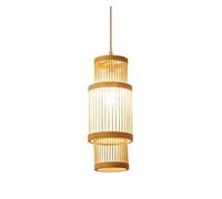 ZBZFGE LED Fixture Traditional Wooden Cylinder Pendant Light Japanese Hanging Chandelier for Kitchen Island Dining Living Room Porch Restaurant