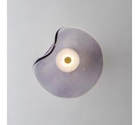 ZBZFGE LED Glass Wall Light Indoor Curved Wall Lamp Dimmable 3 Colour Modes Living Room Light 3000K/4500K/6000K Round Decorative Wall Lighting 7W Crystal Lamp Bedroom Dining,Purple