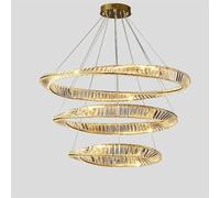 ZBZFGE Led Gold Light Luxury Circle Crystal lamp, Creative Chandelier, for Living Master Bedroom Dining Room Lamps and Lanterns (Color : Gold_40cm)(Gold-60+80+100cm)