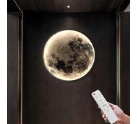 ZBZFGE LED Moon Wall Lamp 35W Indoor Dimmable with Remote Control Wall Lamp Round Acrylic Lampshade Wall Night Lamp Modern Decoration Lamp Kids Room Lamp Living room lamp Hall lamp