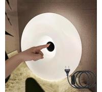 ZBZFGE Led Wall Lamp with Cable and, Orange Donut Light Wall Sconces Or in Bedside Round Wall Light Dimmable Touch Control 12W Deco Night Light Glass Ring,White