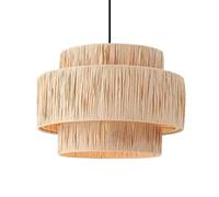 ZBZFGE Lights, Grass Handmade Woven Lamp Shade Lighting Weave Wicker Dining Farmhouse Chandelier Hangingt Light, for Garden, Room, Study, Bedroom, a, * 35cm