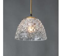 ZBZFGE Lights Kitchen Island Water Ribbed Glass Hanging Lamp Ceiling Vintage Gold Dome Pendant Lighting Fixture Chandelier for Bedroom Dining Room Bathroom Farmhouse