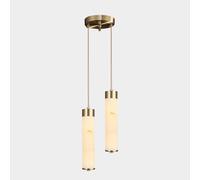 ZBZFGE Long Bedside Hanging Ceiling Lamp Brass Linear Marble Pendant Fixture 2-Light for Staircase Kitchen Island(Color:2 Lights)