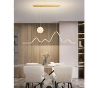ZBZFGE Minimalist Moon Pendant Light - 3D Printed Chandelier, Dimmable and Adjustable Lamp (Gold)