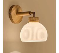 ZBZFGE Northern Europe Creativity Lights Fixtures, Globe Milk White Glass Wall Lamp for Bedroom Living Room Dining Room(25cm/9.8in)