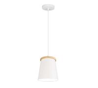 ZBZFGE Pastoral Decoration Chandeliers, Wooden Bar Counter Colorful Lighting, Countryside Ceiling Hanging Lamp, Adjustable E27 Single Head Pendant Shade for Bedroom, Hallway, Living Room(White)