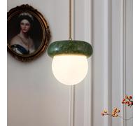 ZBZFGE Round Light Marble Nordic Natural Stone Pendant Lighting Fixtures Small Globe Milk Glass Hanging Lamp Mid Century Chandelier for Dining Room Bedroom Bathroom Farmhouse
