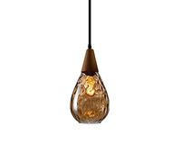 ZBZFGE Siet Hammered Glass Pendant Light Fixture, Dining Room Wood Ceiling Hanging Lamp, Suspension Lights for Kitchen Island Bedroom Bedside Lighting, E27 Chandelier